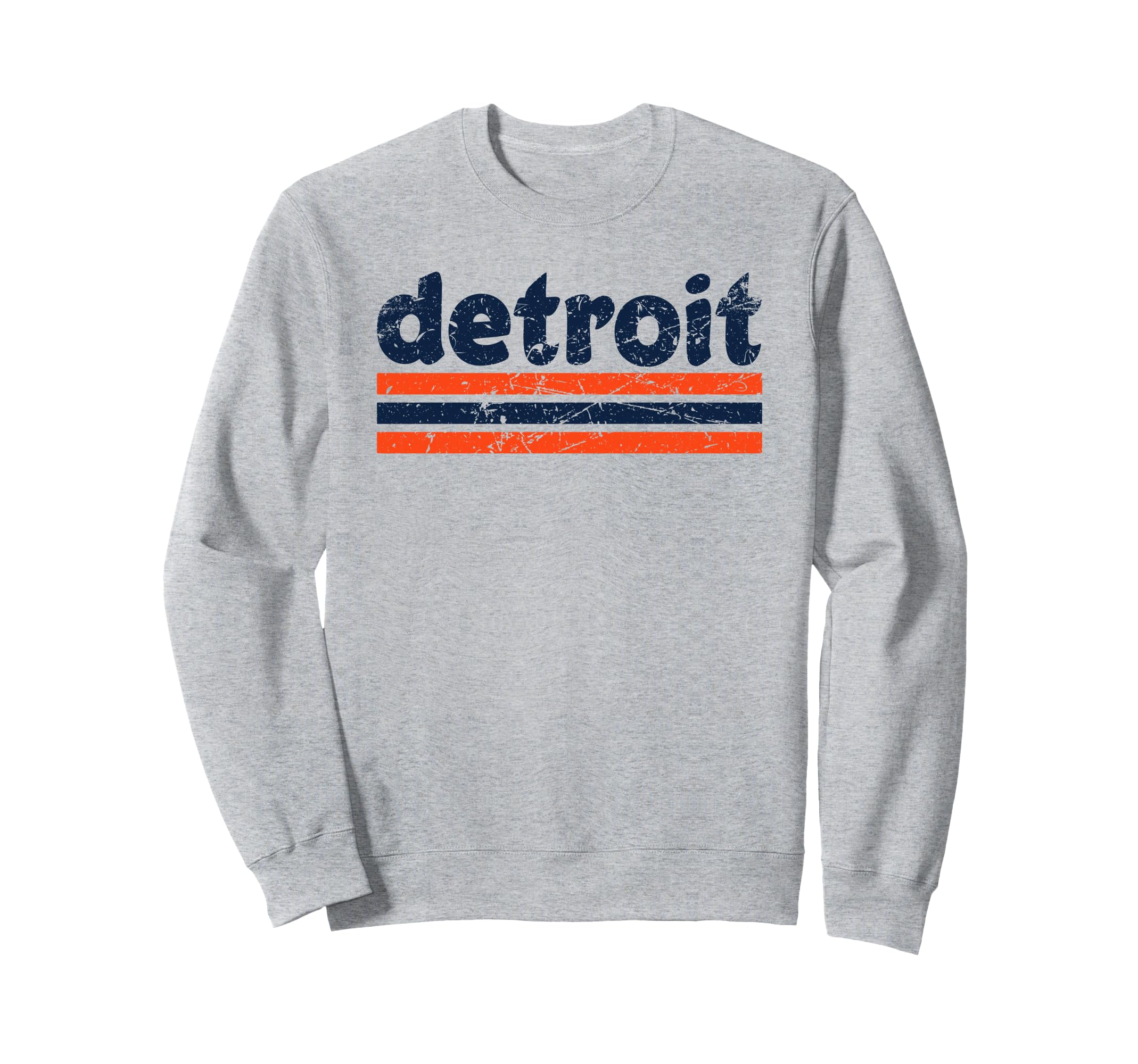 Detroit Michigan Three Stripe Sweatshirt - Casual Everyday Wear for Adults - T-Shirt, Sweatshirt, Hoodie