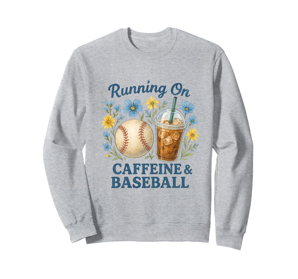 Baseball Caffeine Mom Mom Sweatshirt - Aesthetic Graphic Men Women - T-Shirt, Sweatshirt, Hoodie