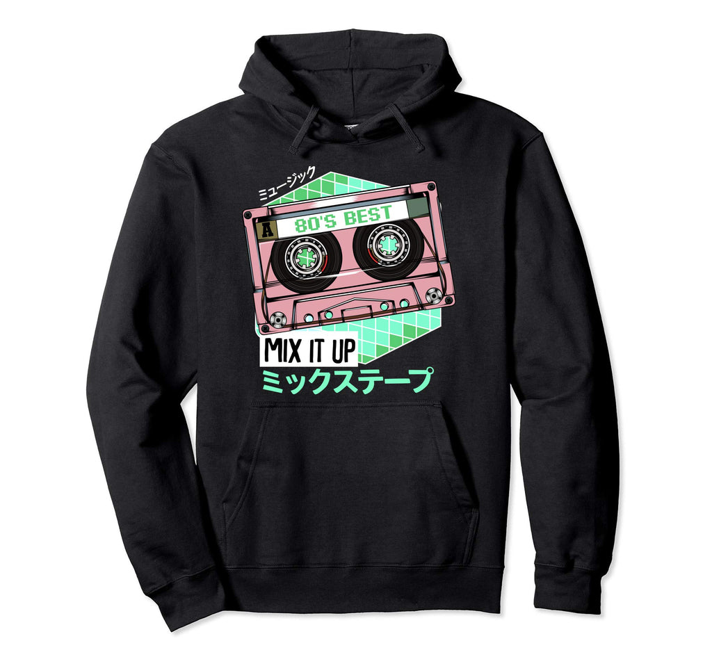 Mixtape 80S Japanese Otaku Cassette Tape Hoodie - Trendy Graphic Men Women - T-Shirt, Sweatshirt, Hoodie