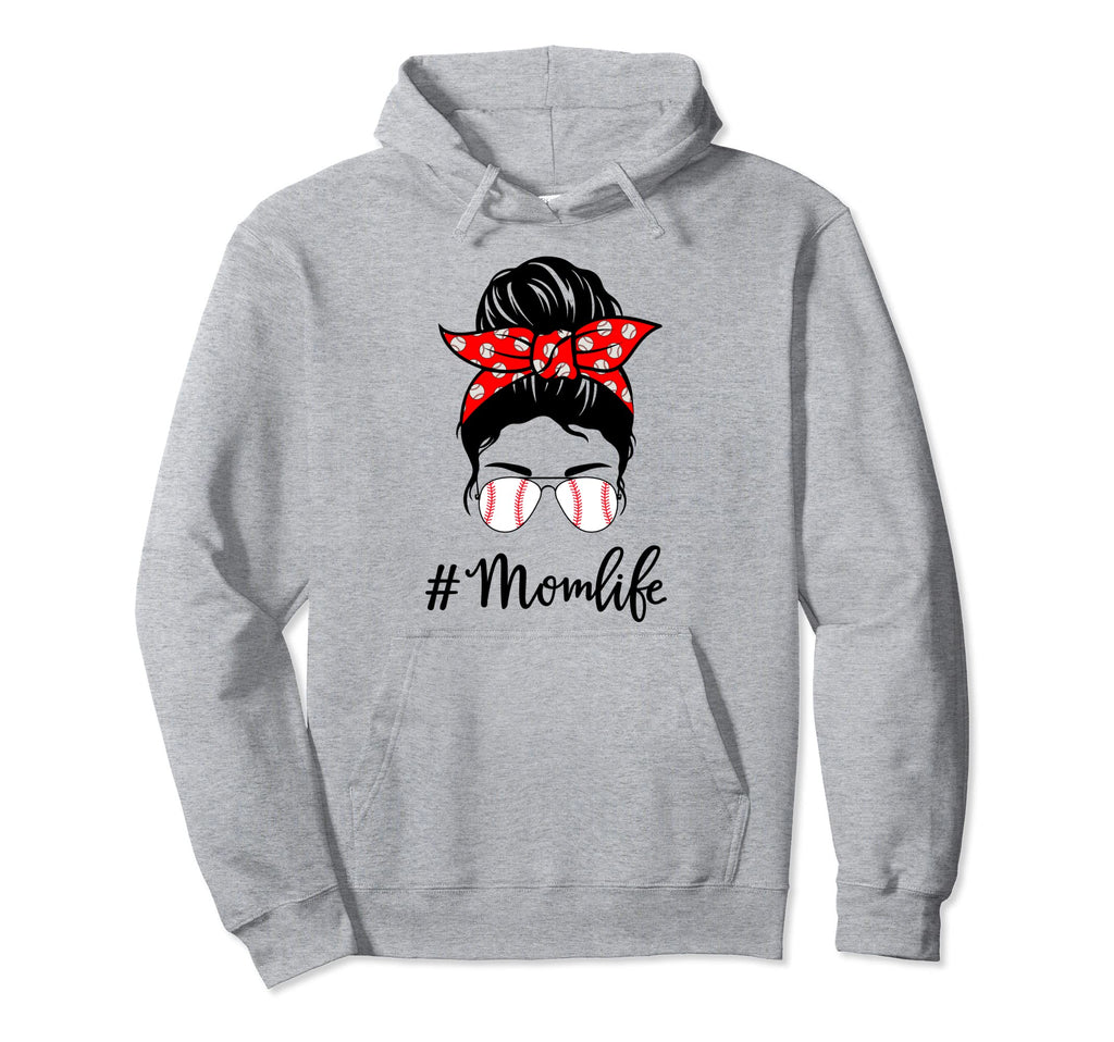 Mom Life Baseball Softball Mothers Hoodie - Fun Novelty Design Men Women - T-Shirt, Sweatshirt, Hoodie