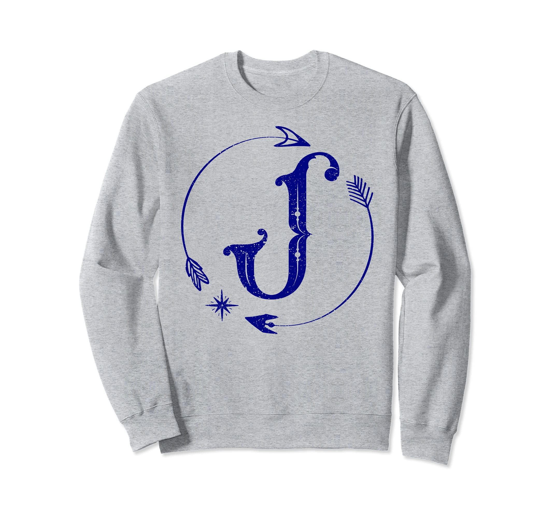 Initial J Monogram Boho Name Letter J Sweatshirt - Unique Graphic Unisex - T-Shirt, Sweatshirt, Hoodie