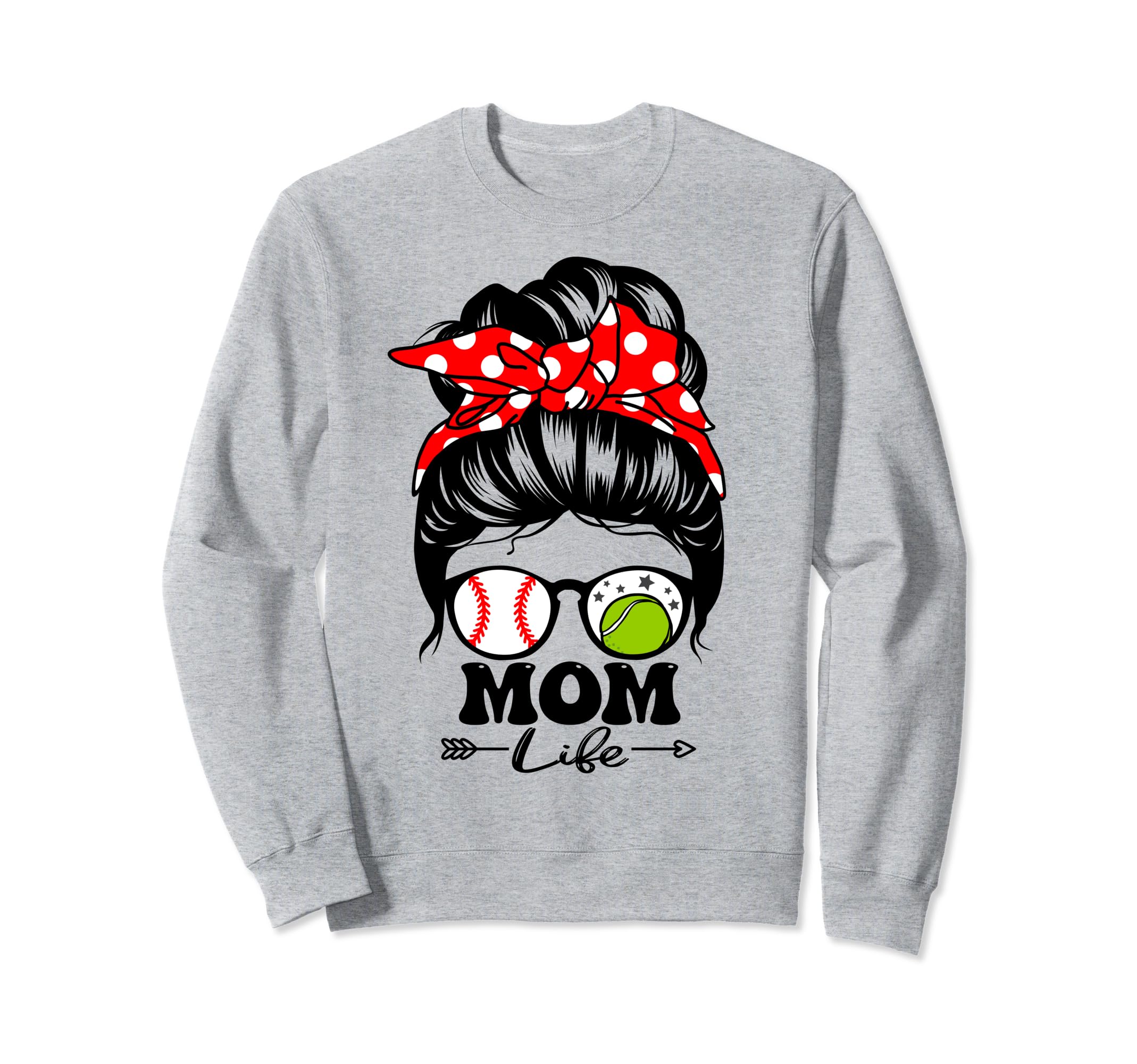 Mom Life Messy Bun Hair Funny Sweatshirt - Minimalist Print Unisex - T-Shirt, Sweatshirt, Hoodie