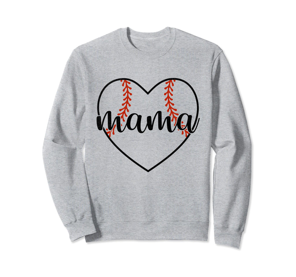 Baseball Mama Heart Baseball Sweatshirt - Novelty Apparel Unisex - T-Shirt, Sweatshirt, Hoodie