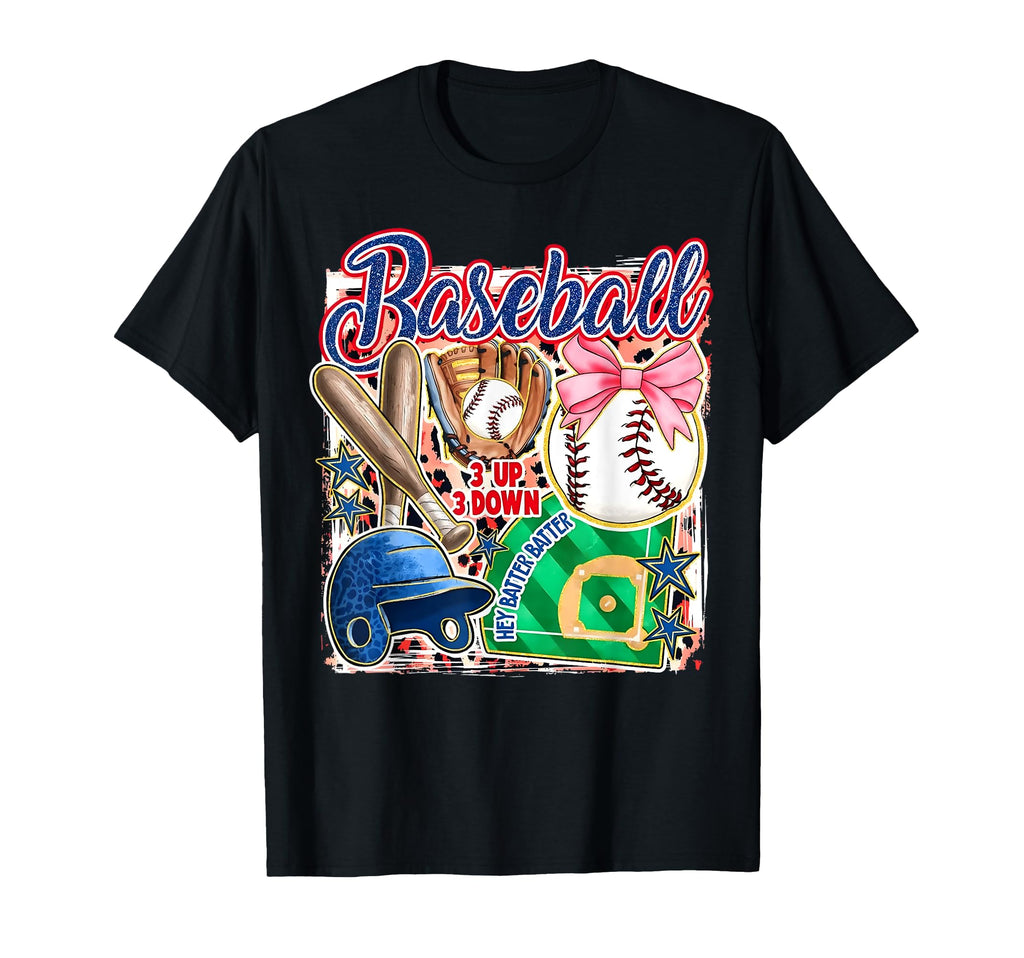 Baseball Preppy Baseball Mama Bow T-Shirt - Streetwear Style Men Women - T-Shirt, Sweatshirt, Hoodie