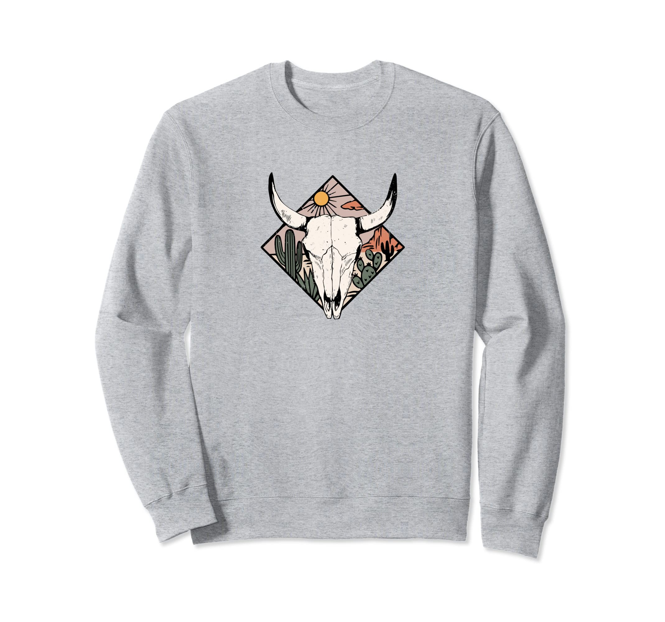 Boho Cow Head Sweatshirt - Fun Novelty Design Men Women - T-Shirt, Sweatshirt, Hoodie