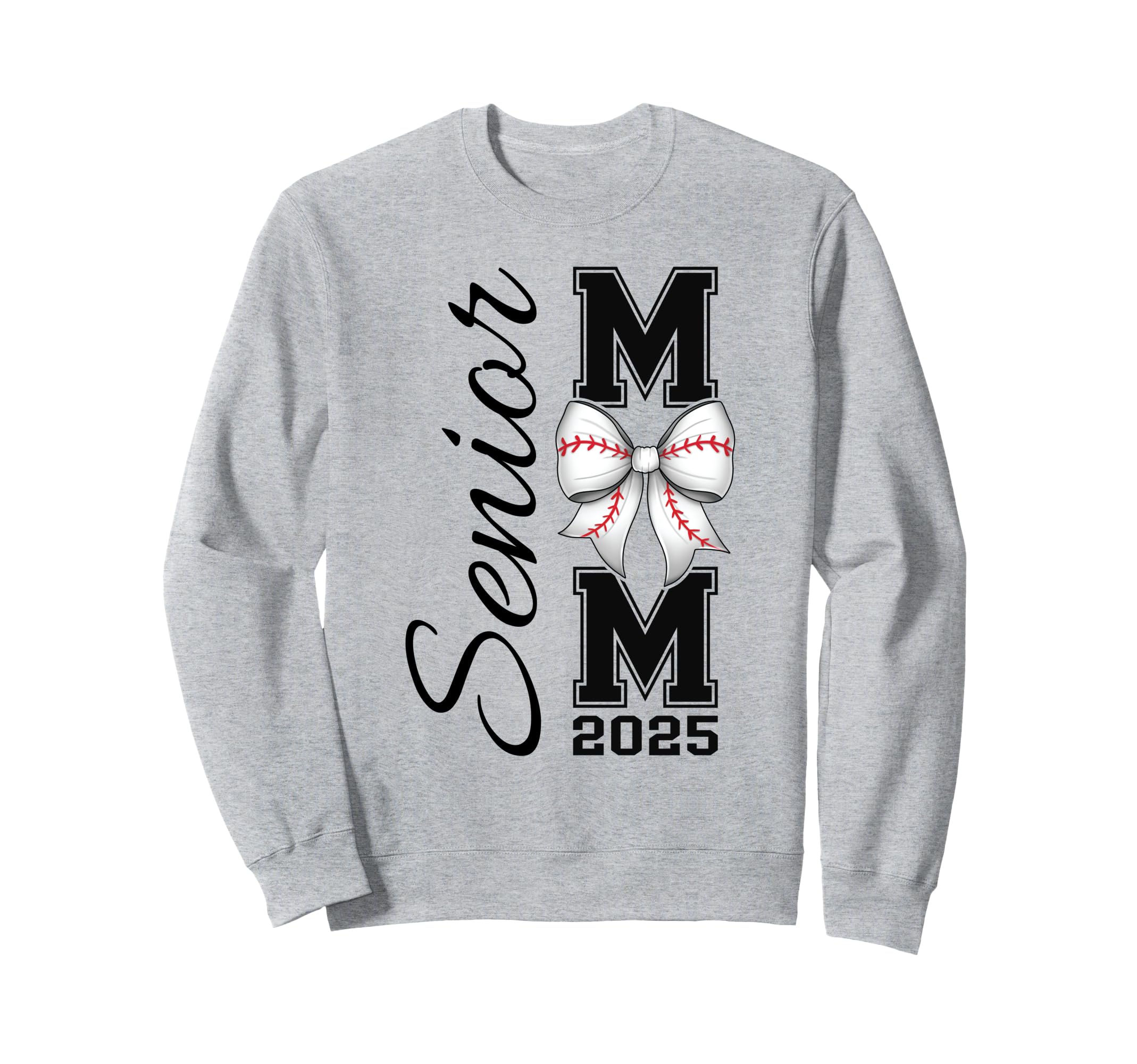 Senior Mom 2025 Baseball Bow Coquette Sweatshirt - Unique Graphic Unisex - T-Shirt, Sweatshirt, Hoodie