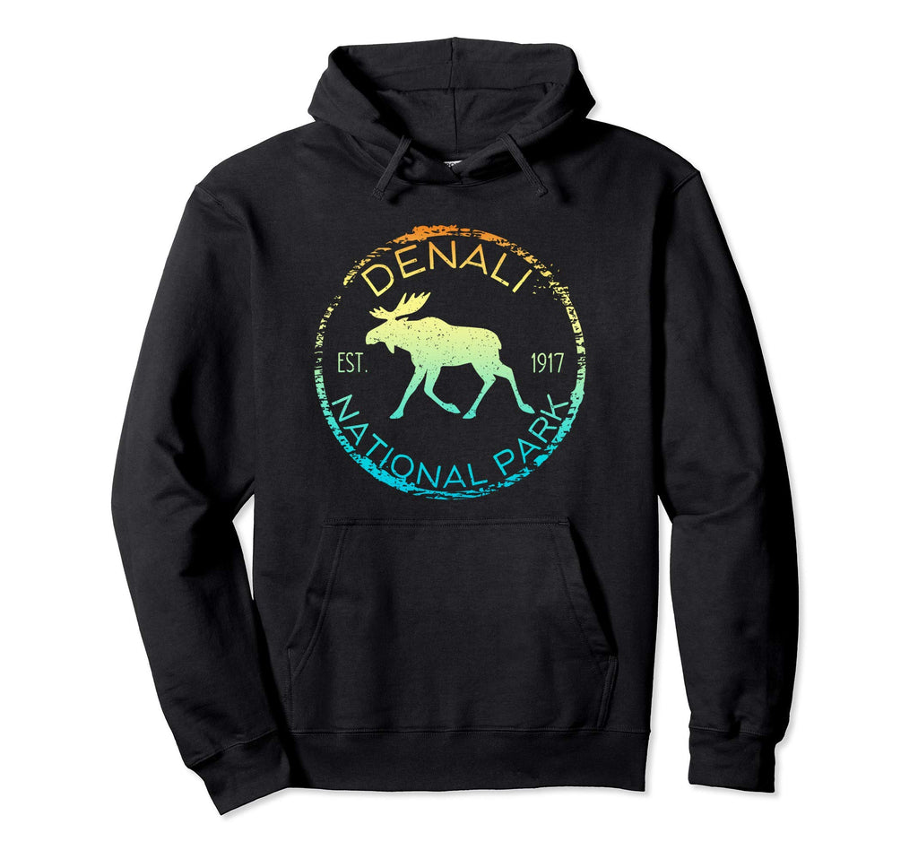 Denali National Park Alaska Moose Hiker Hoodie - Unique Graphic for Adults - T-Shirt, Sweatshirt, Hoodie