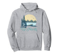 Up North Lake Sunset Pine Tree Hoodie - Fun Novelty Design for Adults - T-Shirt, Sweatshirt, Hoodie