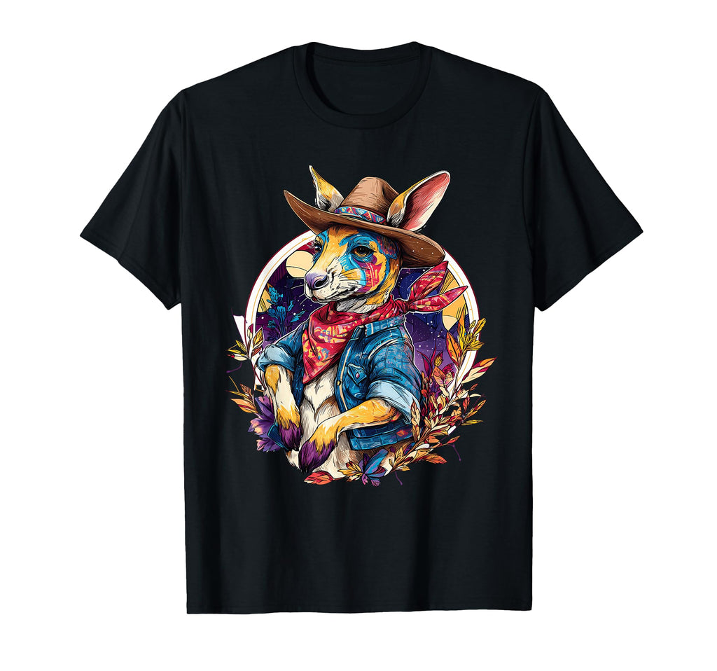 Kangaroo Cowboy Rodeo Australia Day T-Shirt - Minimalist Print Unisex - T-Shirt, Sweatshirt, Hoodie