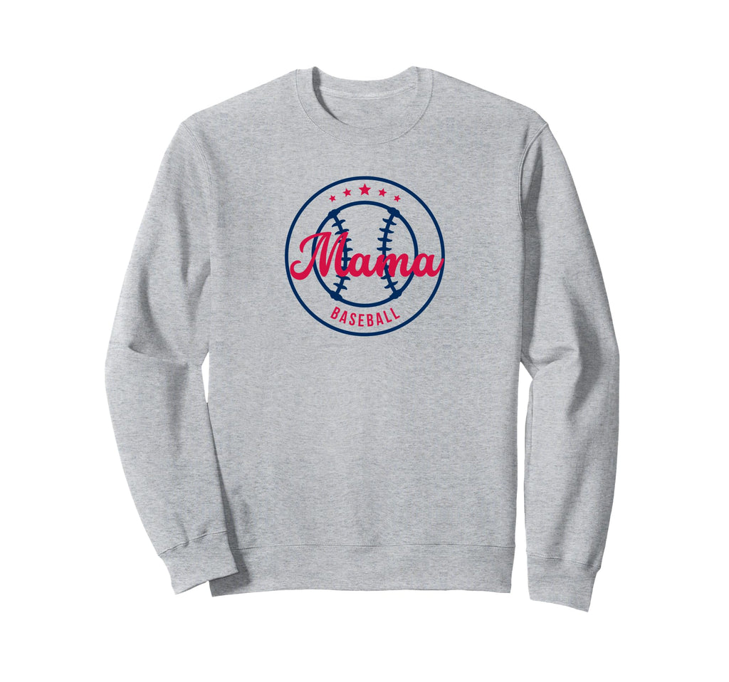 Womens Blue Red Baseball Mama Sweatshirt - Streetwear Style Men Women - T-Shirt, Sweatshirt, Hoodie