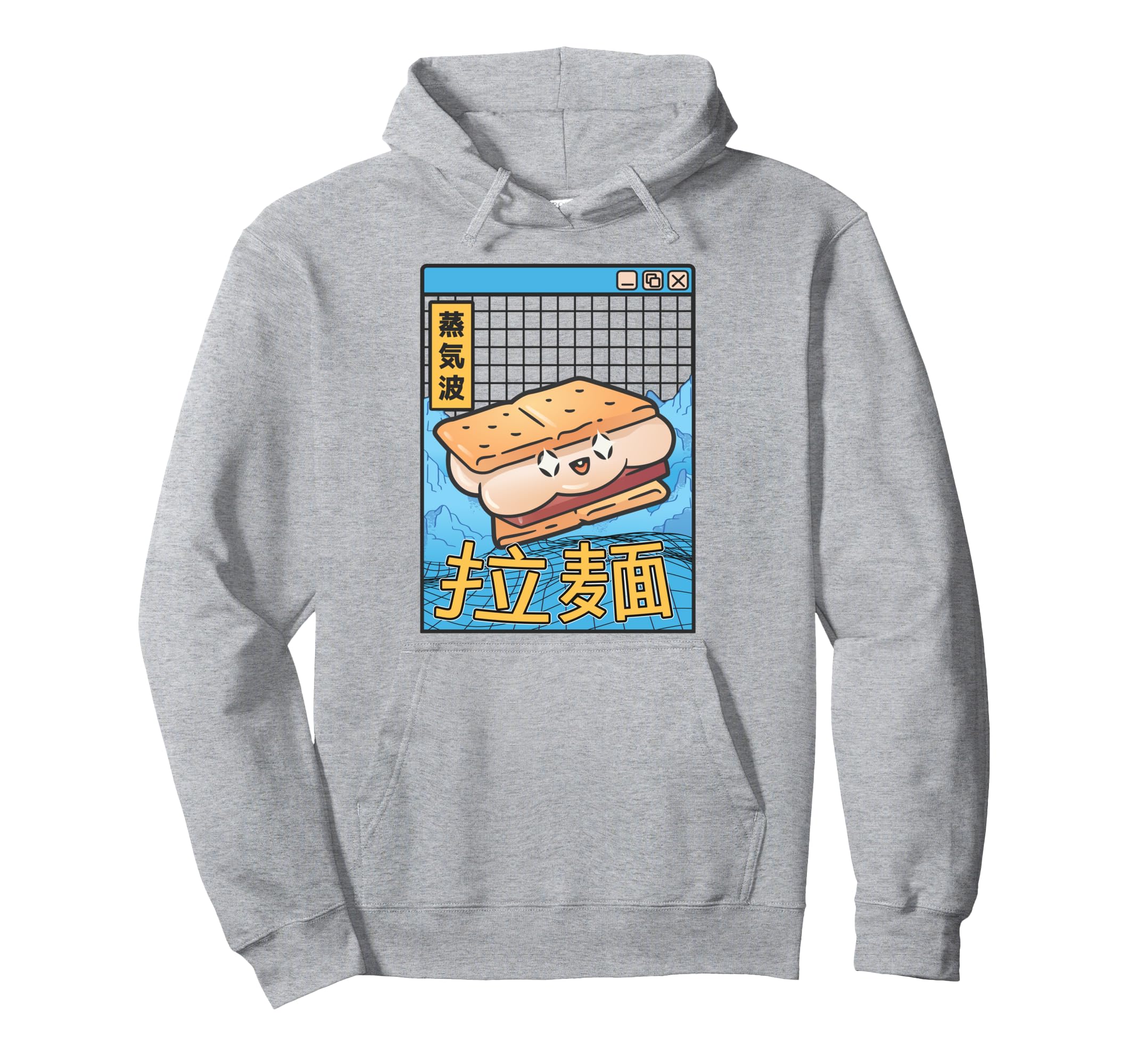 Japanese Smore Kawaii Grid Vaporwave Hoodie - Fun Novelty Design Men Women - T-Shirt, Sweatshirt, Hoodie