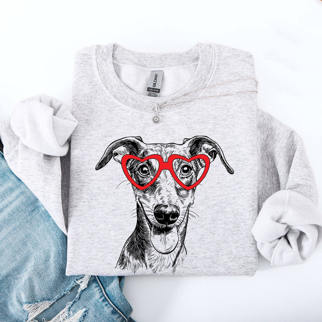 Grey Hound, Pet, Dog Breed, Valentine's - Adult & Kids T-Shirts, Sweatshirts & Hoodies apparel design preview 1
