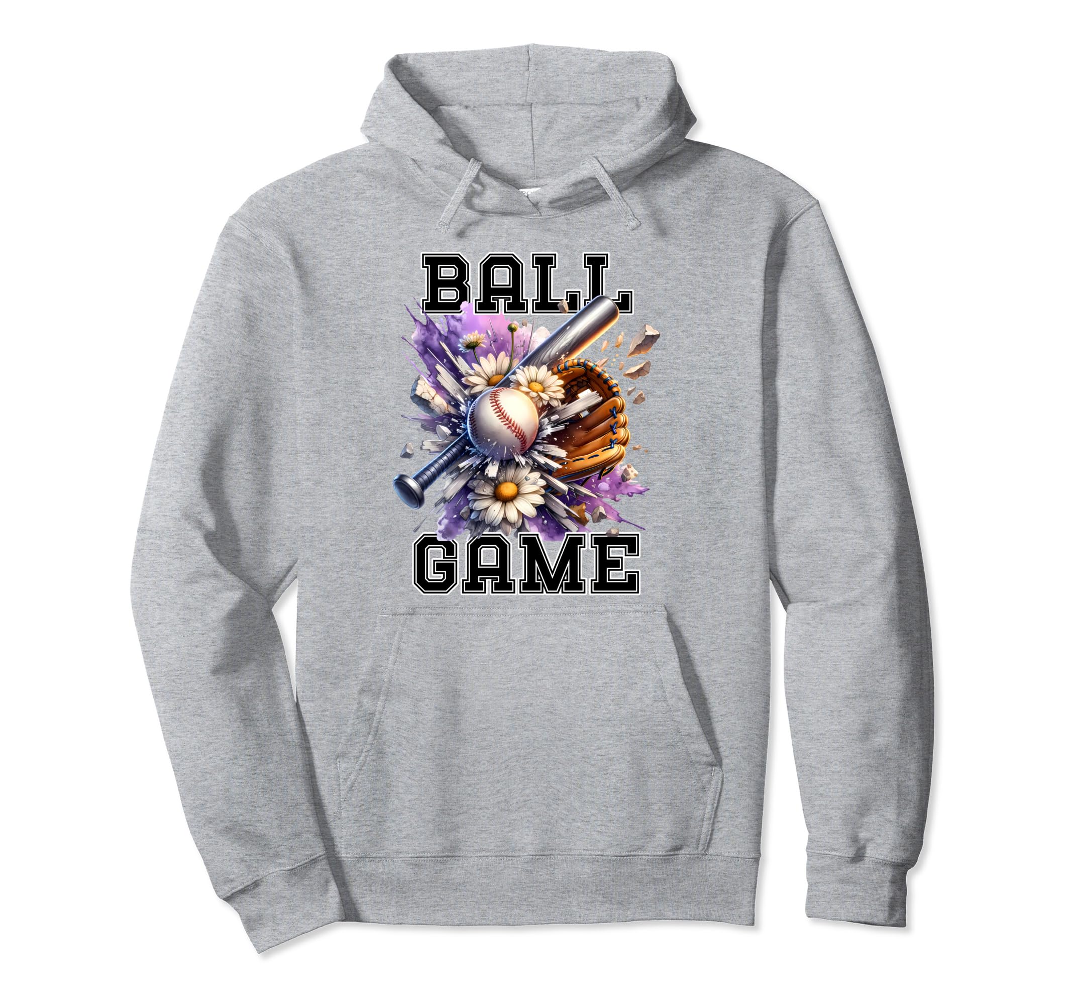 Sports Mom Baseball Theme Floral Ai Hoodie - Custom Art Print for Adults - T-Shirt, Sweatshirt, Hoodie