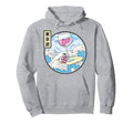 Surfing Wine Glass Japan Waves Hoodie - Fun Novelty Design Men Women - T-Shirt, Sweatshirt, Hoodie
