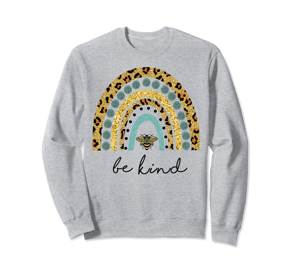 Be Kind Boho Rainbow Bee Kind Sweatshirt - Novelty Apparel for Adults - T-Shirt, Sweatshirt, Hoodie