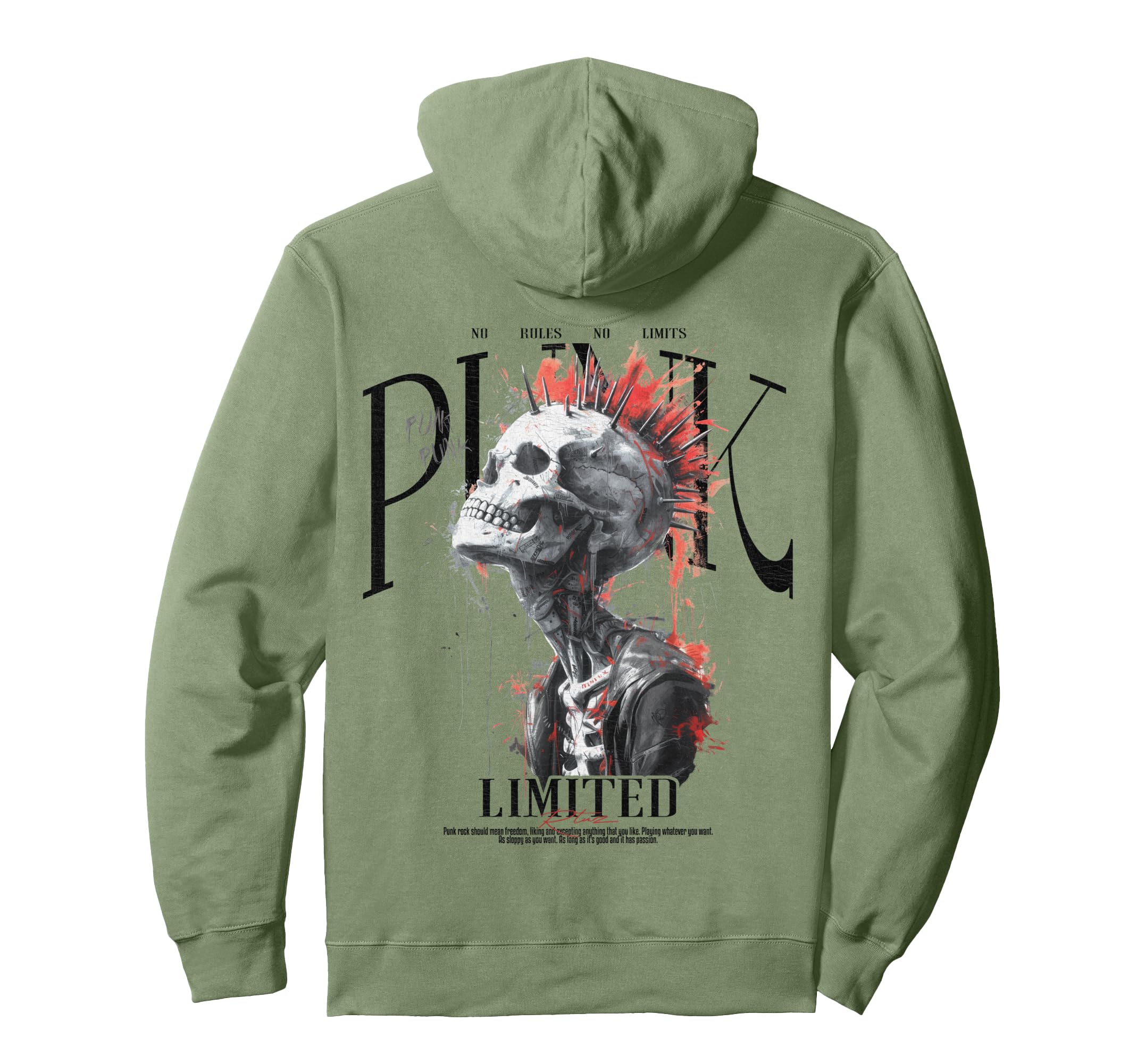 Back Y2K Streetwear Skull Hoodie - Aesthetic Graphic Men Women - T-Shirt, Sweatshirt, Hoodie