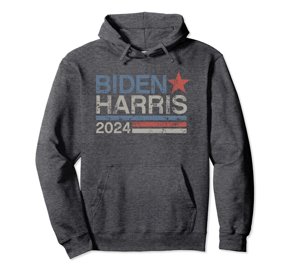 Biden Harris 2024 Distressed Hoodie - Casual Everyday Wear Men Women - T-Shirt, Sweatshirt, Hoodie