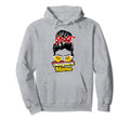 Ballpark Mama Softball Messy Bun Mom Hoodie - Novelty Apparel Unisex - T-Shirt, Sweatshirt, Hoodie