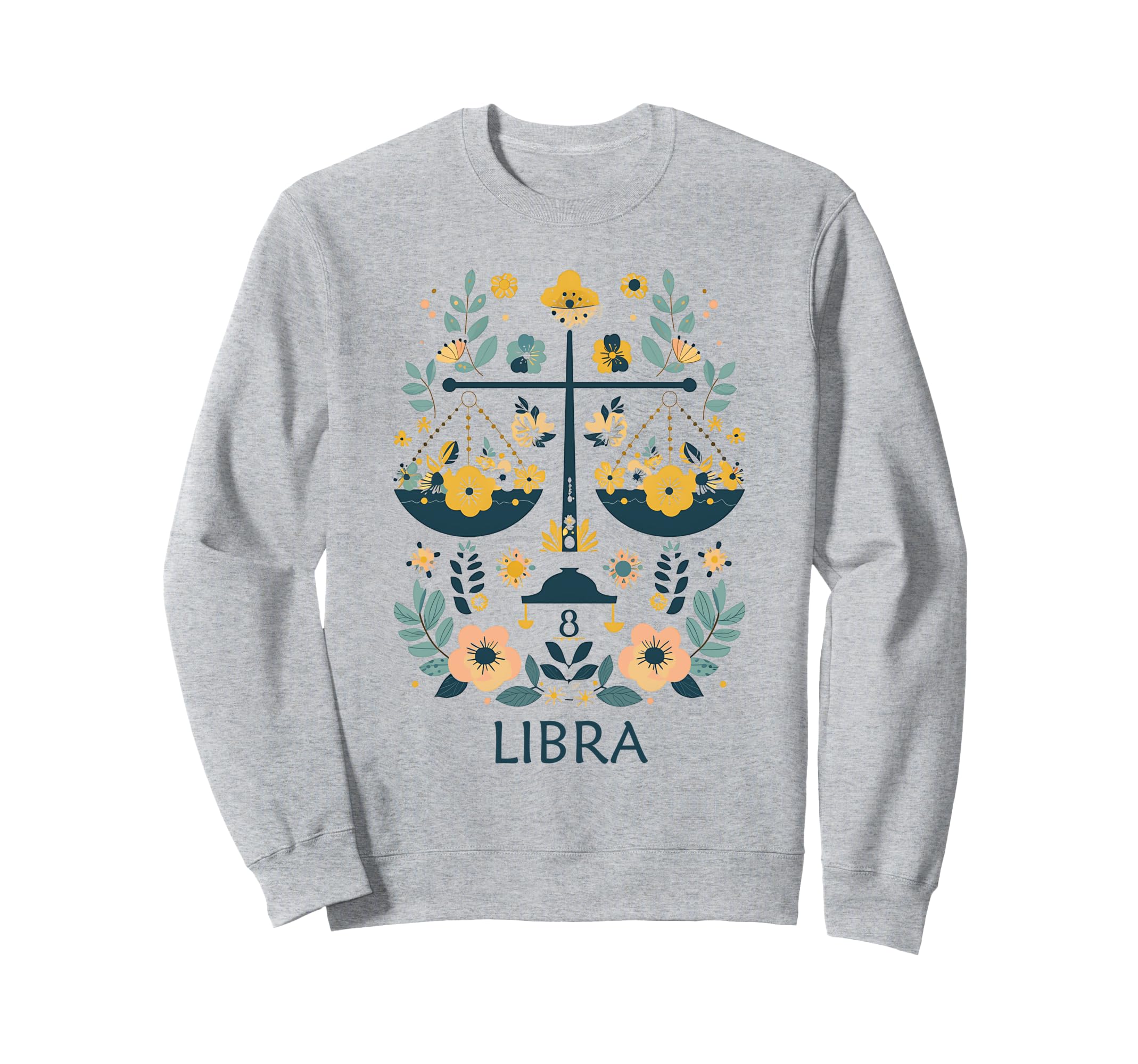 Libra Zodiac Sign Boho Floral Sweatshirt - Novelty Apparel for Adults - T-Shirt, Sweatshirt, Hoodie