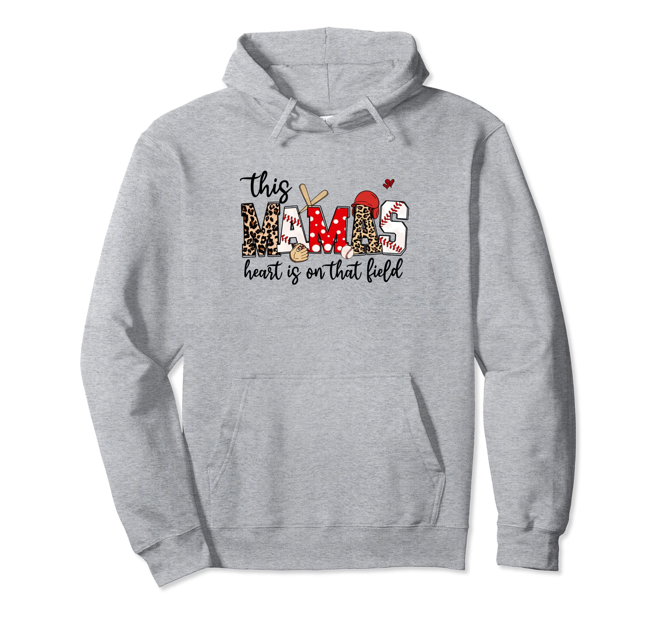 Leopard Baseball Mama Mother Mom Ball Hoodie - Graphic Print Men Women - T-Shirt, Sweatshirt, Hoodie
