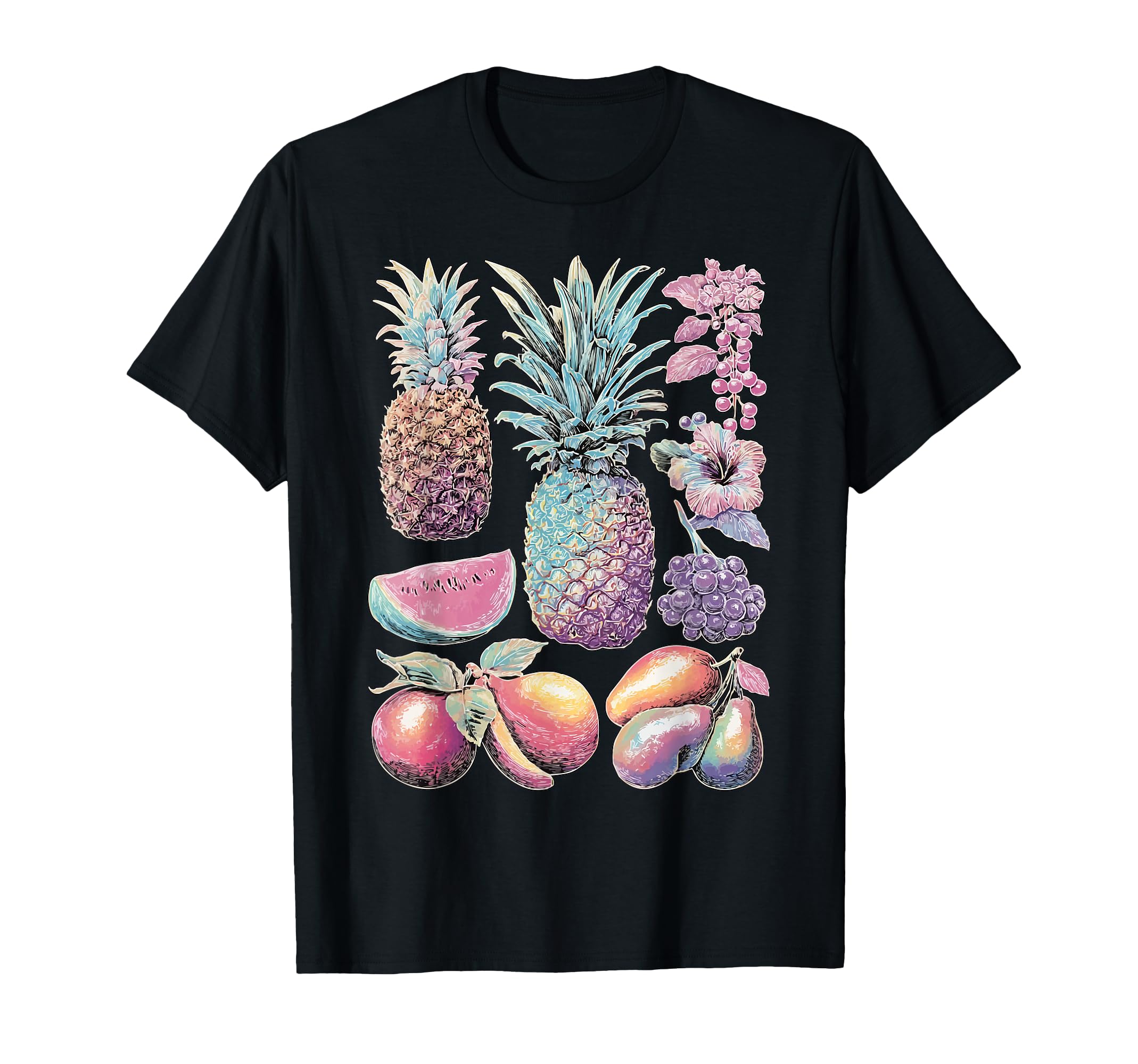 Summer Collage Fruits Dreamy Art Pastel T-Shirt - Novelty Apparel Unisex - T-Shirt, Sweatshirt, Hoodie