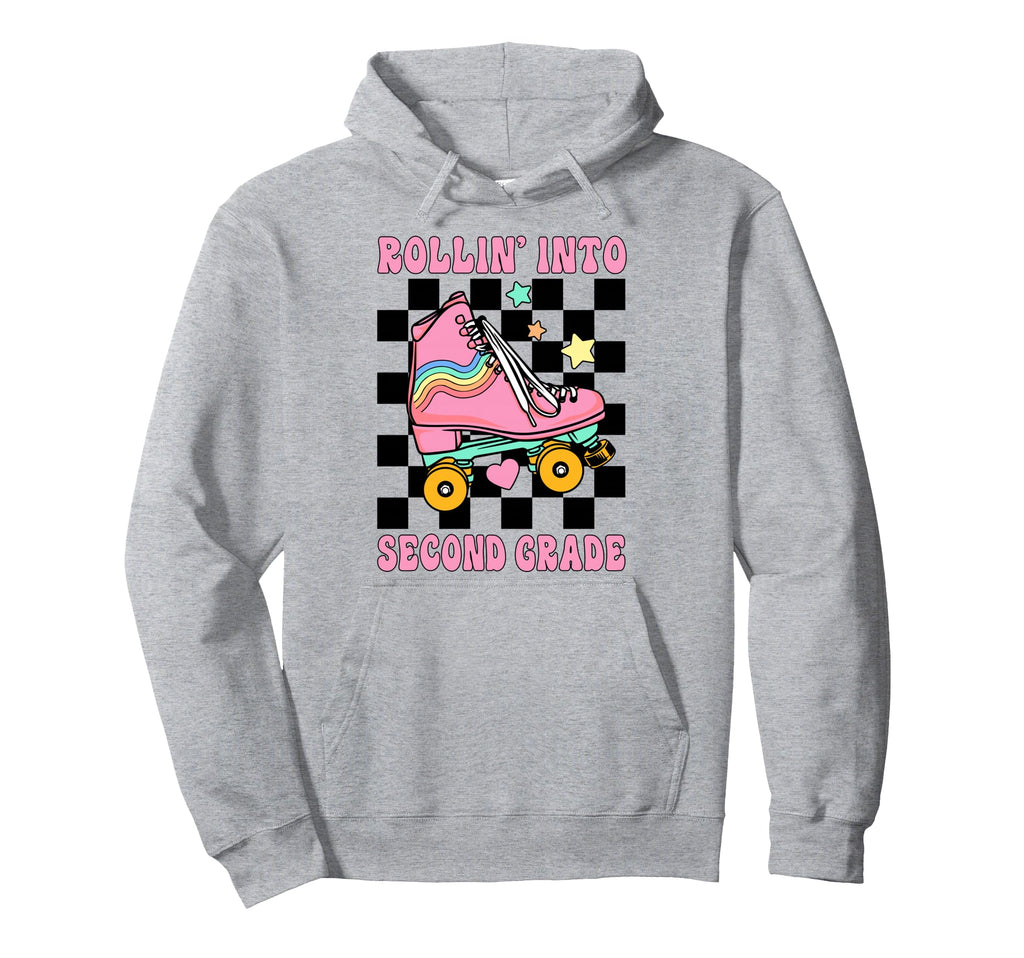 Rolling Into Second Grade Roller Skates Hoodie - Minimalist Print Unisex - T-Shirt, Sweatshirt, Hoodie