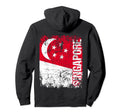 Singapore Flag Distressed Singapore Hoodie - Graphic Print for Adults - T-Shirt, Sweatshirt, Hoodie