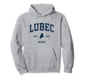 Lubec Maine Me Athletic Navy Hoodie - Casual Everyday Wear for Adults - T-Shirt, Sweatshirt, Hoodie