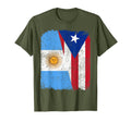 Half Argentinian Half Puerto Rican Flag T-Shirt - Graphic Print Unisex - T-Shirt, Sweatshirt, Hoodie