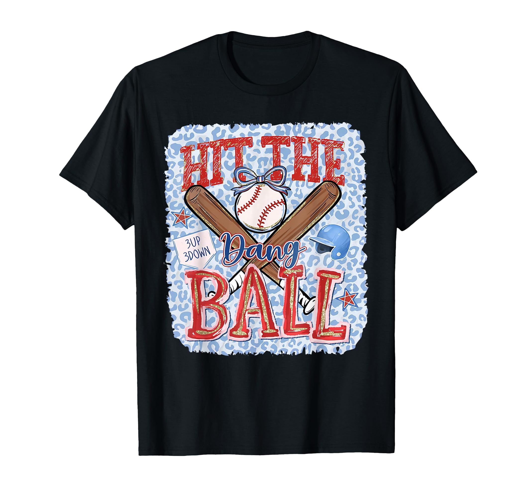 Swing Dang Ball Baseball Moms Leopard T-Shirt - Trendy Graphic for Adults - T-Shirt, Sweatshirt, Hoodie