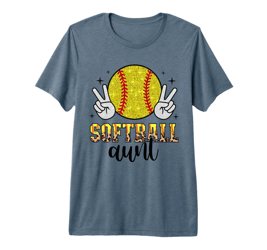 Softball Aunt Proud Baseball Softball T-Shirt - Graphic Print Unisex - T-Shirt, Sweatshirt, Hoodie