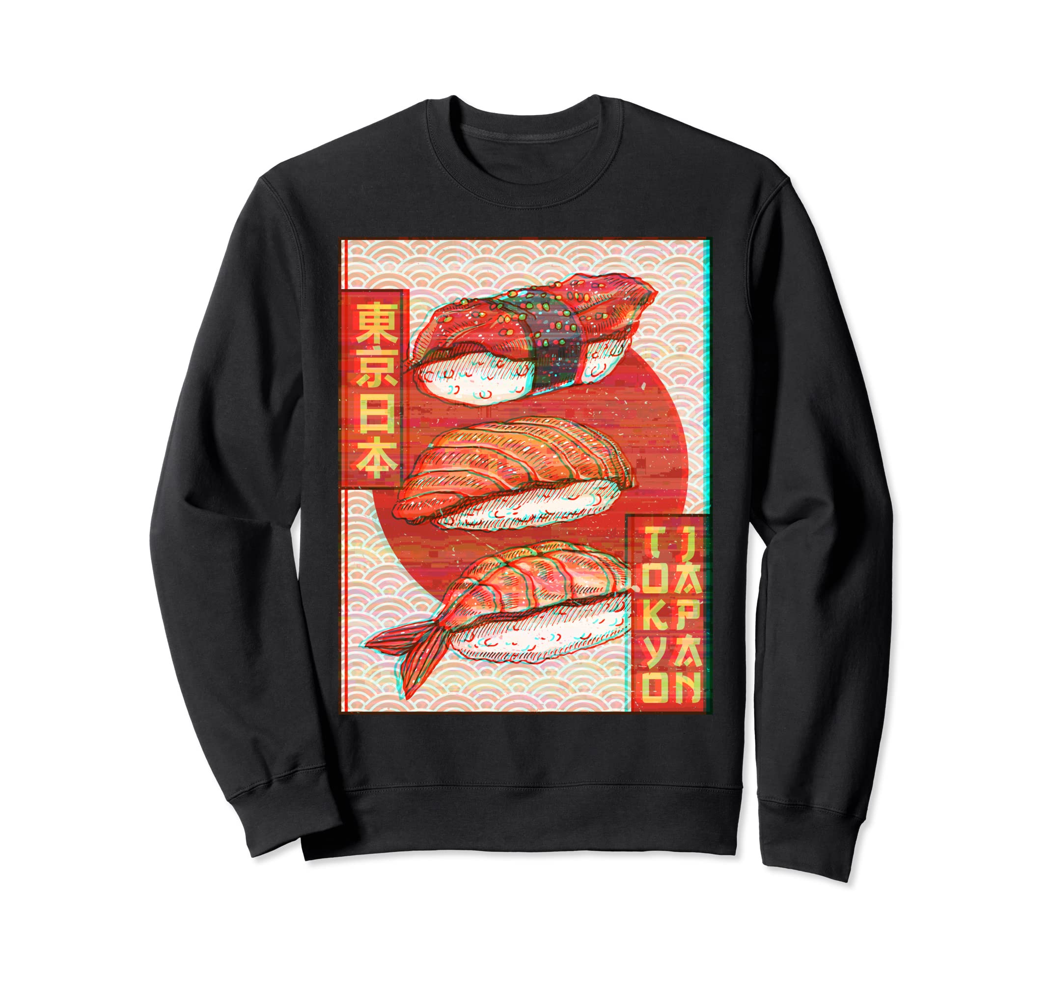 Sushi Tokyo Japan Vaporwave Sweatshirt - Streetwear Style for Adults - T-Shirt, Sweatshirt, Hoodie