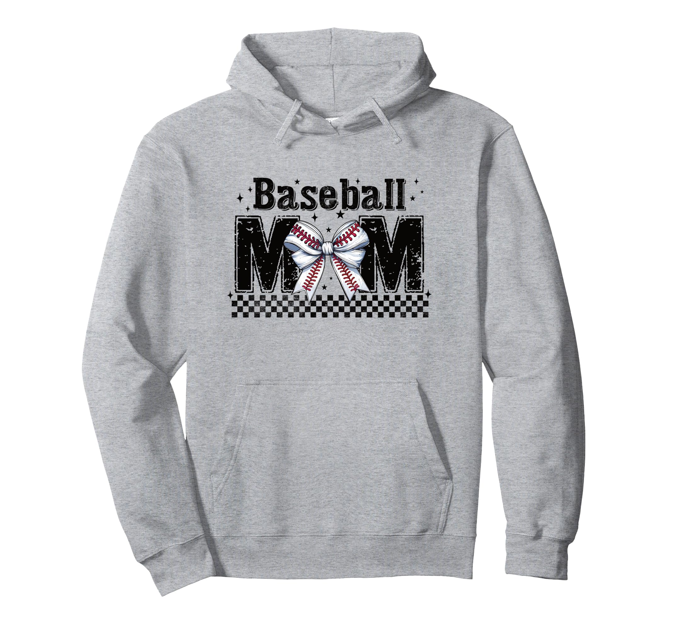 Baseball Mom Bow Sporty Mama Game Day Hoodie - Trendy Graphic Unisex - T-Shirt, Sweatshirt, Hoodie