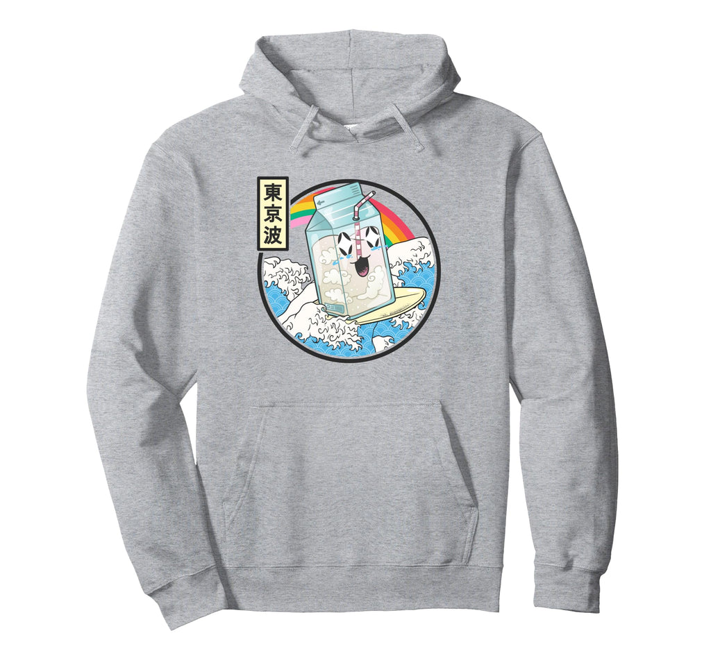 Surfing Milk Carton Japanese Waves Hoodie - Custom Art Print Unisex - T-Shirt, Sweatshirt, Hoodie