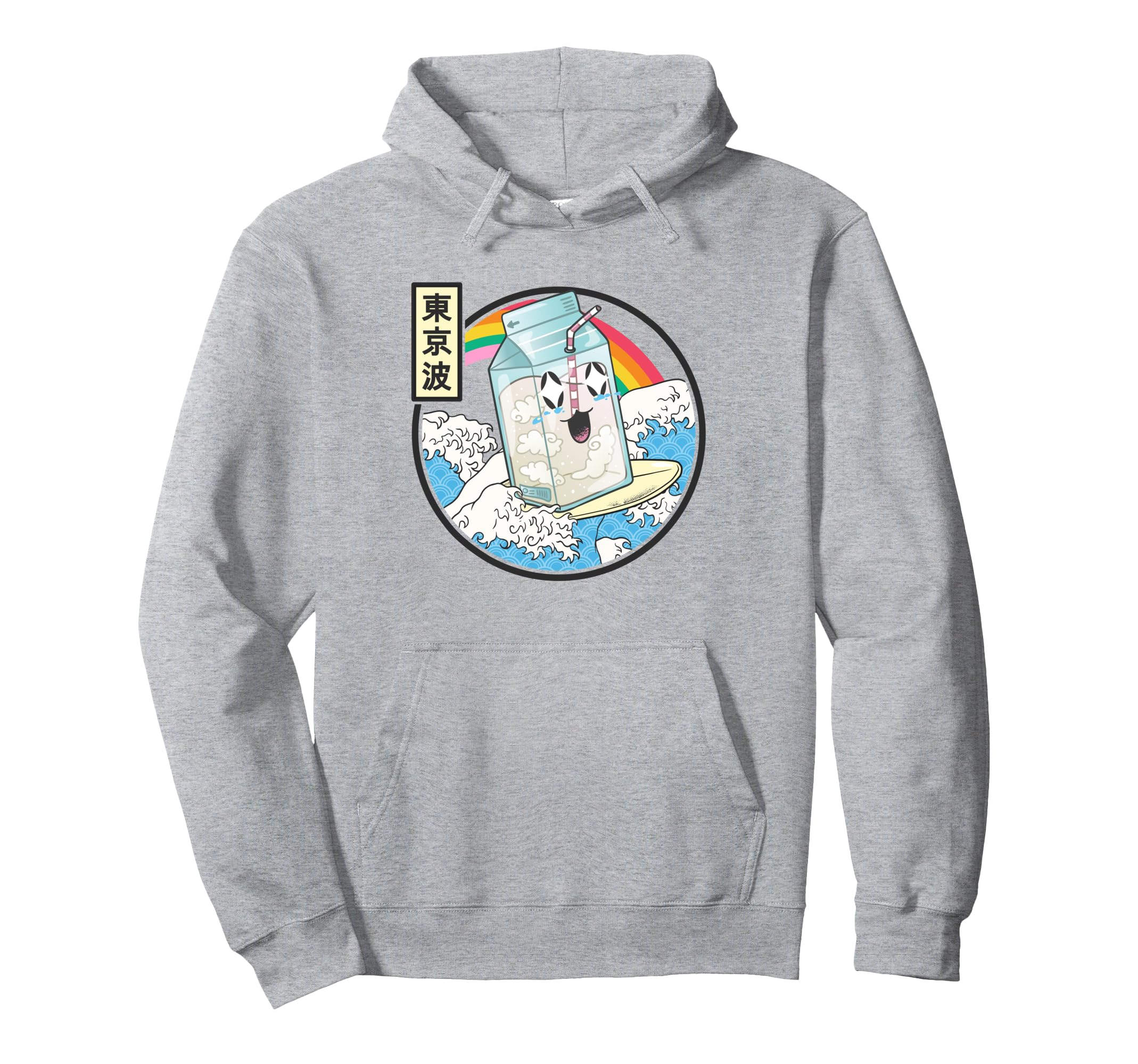 Surfing Milk Carton Japanese Waves Hoodie - Custom Art Print Unisex - T-Shirt, Sweatshirt, Hoodie