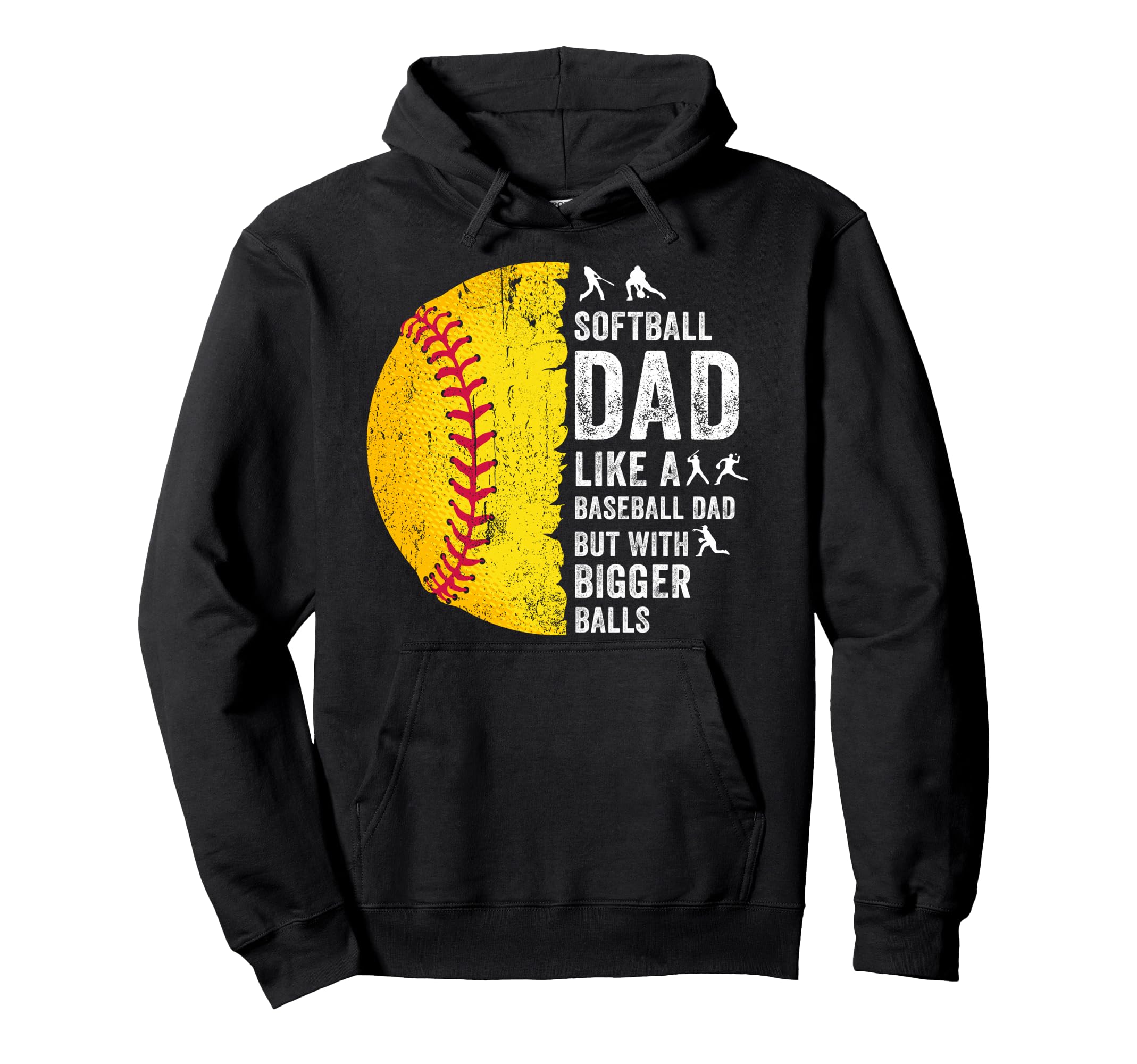 Softball Dad Just Like Baseball Dad Hoodie - Minimalist Print Men Women - T-Shirt, Sweatshirt, Hoodie