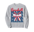 Baseball Mama Coquette Bow Sport Mom Sweatshirt - Graphic Print Unisex - T-Shirt, Sweatshirt, Hoodie
