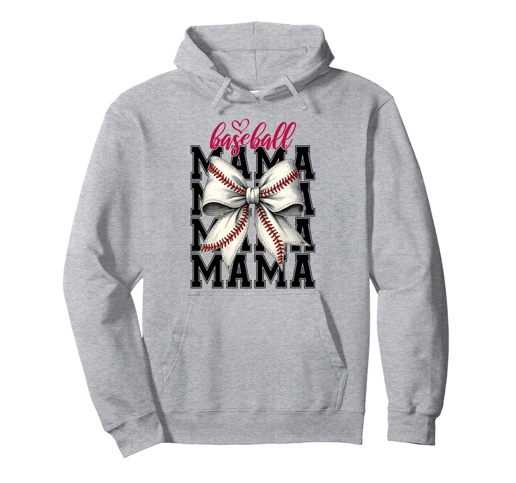 Baseball Mama Coquette Bow Game Day Hoodie - Streetwear Style Unisex - T-Shirt, Sweatshirt, Hoodie