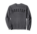 Houston Distressed Black Script Tx Sweatshirt - Novelty Apparel for Adults - T-Shirt, Sweatshirt, Hoodie