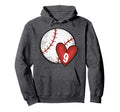 Womens Custom Baseball Mom Number 9 Hoodie - Novelty Apparel for Adults - T-Shirt, Sweatshirt, Hoodie