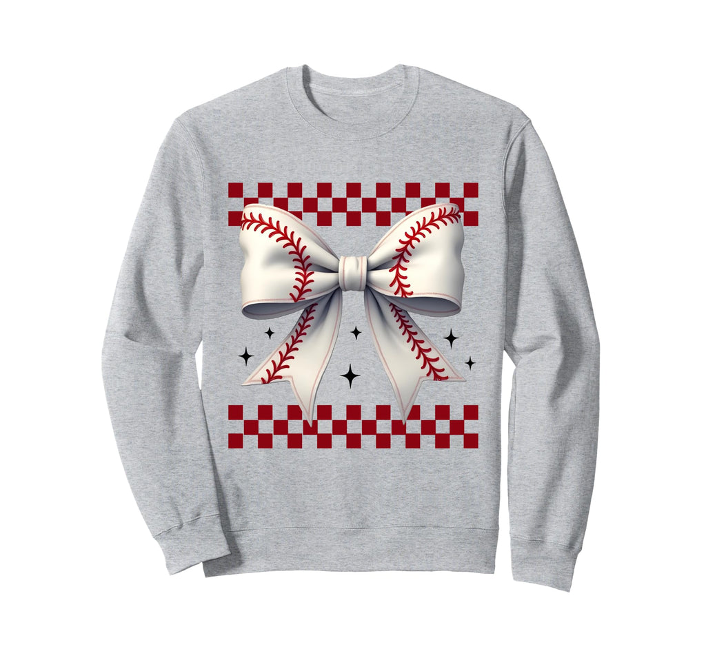 Baseball Coquette Bow Baseball Mama Sweatshirt - Trendy Graphic for Adults - T-Shirt, Sweatshirt, Hoodie