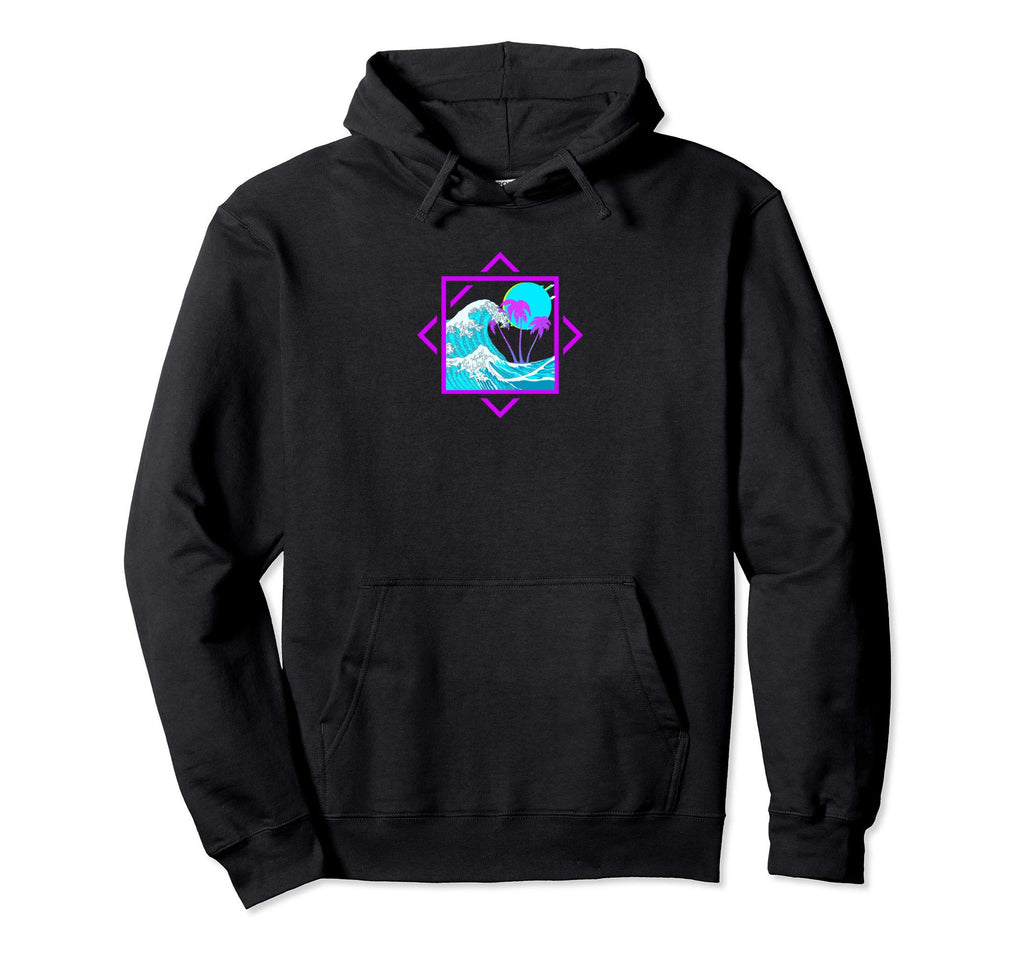 Vaporwave Aesthetic Great Wave Paradise Hoodie - Graphic Print Unisex - T-Shirt, Sweatshirt, Hoodie