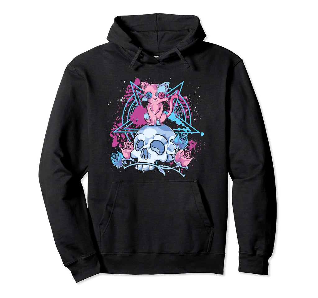 Dark Magic Pagan Occult Skull Kawaii Hoodie - Fun Novelty Design Men Women - T-Shirt, Sweatshirt, Hoodie