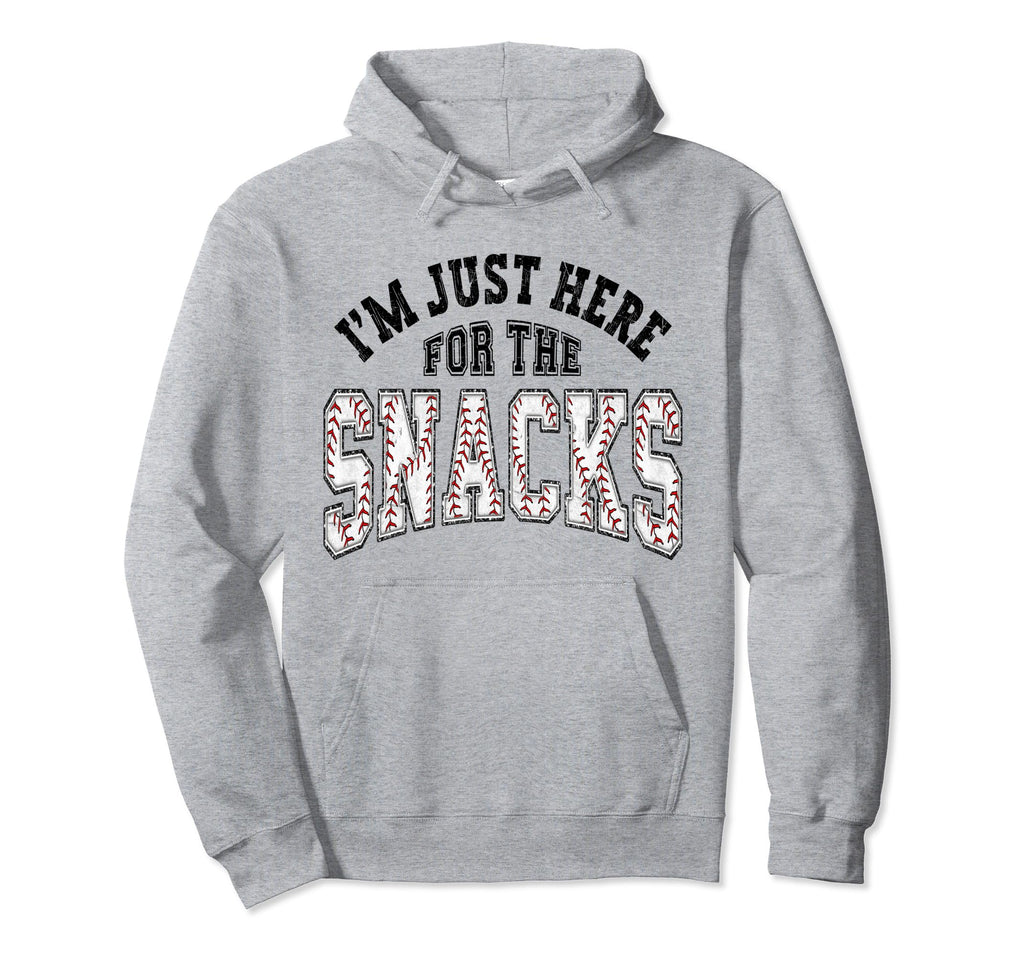 Funny Baseball Im Just Here Snacks Sister Hoodie - Aesthetic Graphic Unisex - T-Shirt, Sweatshirt, Hoodie
