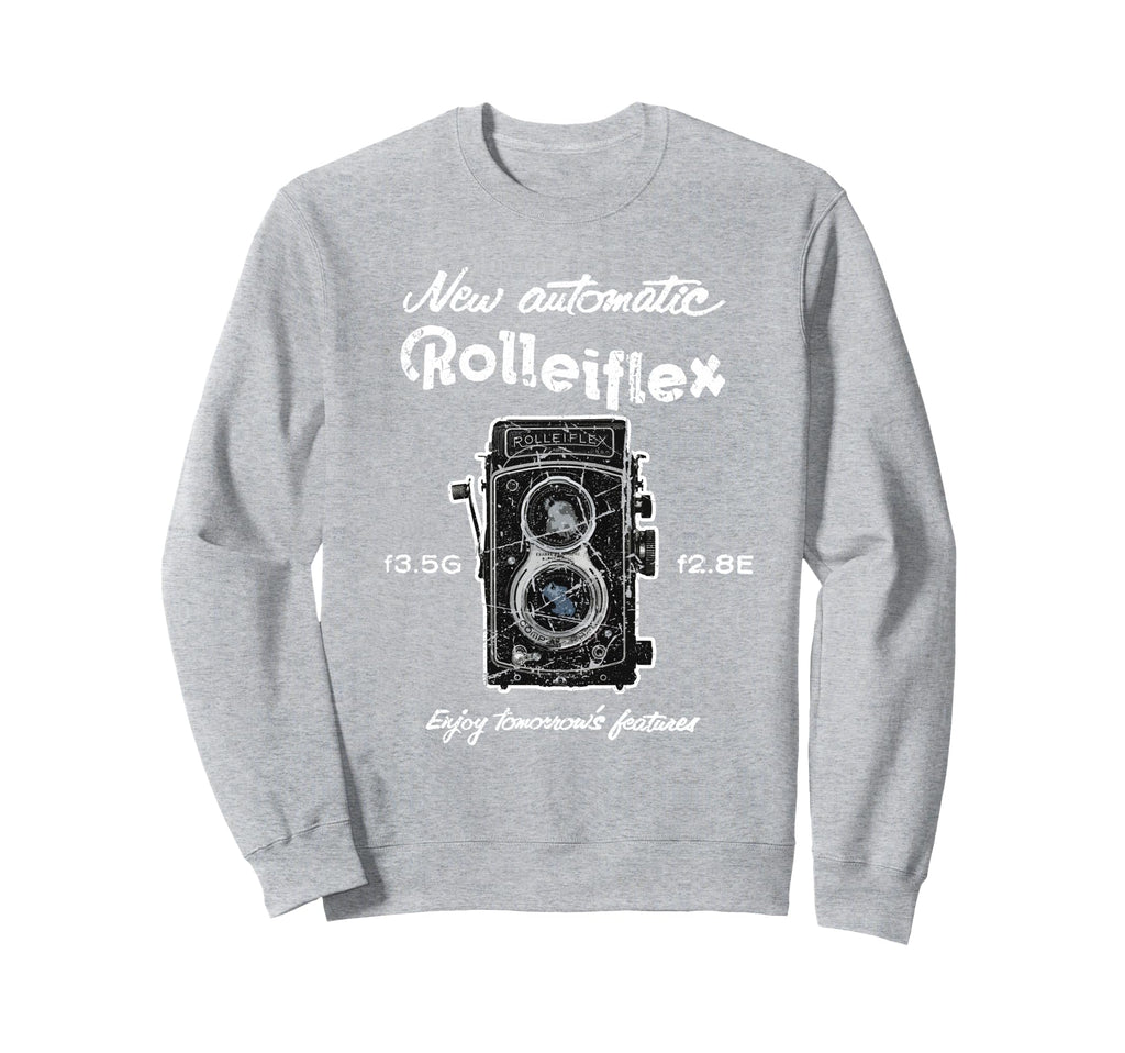 Old Rolleiflex Camera Distressed Sweatshirt - Minimalist Print Men Women - T-Shirt, Sweatshirt, Hoodie
