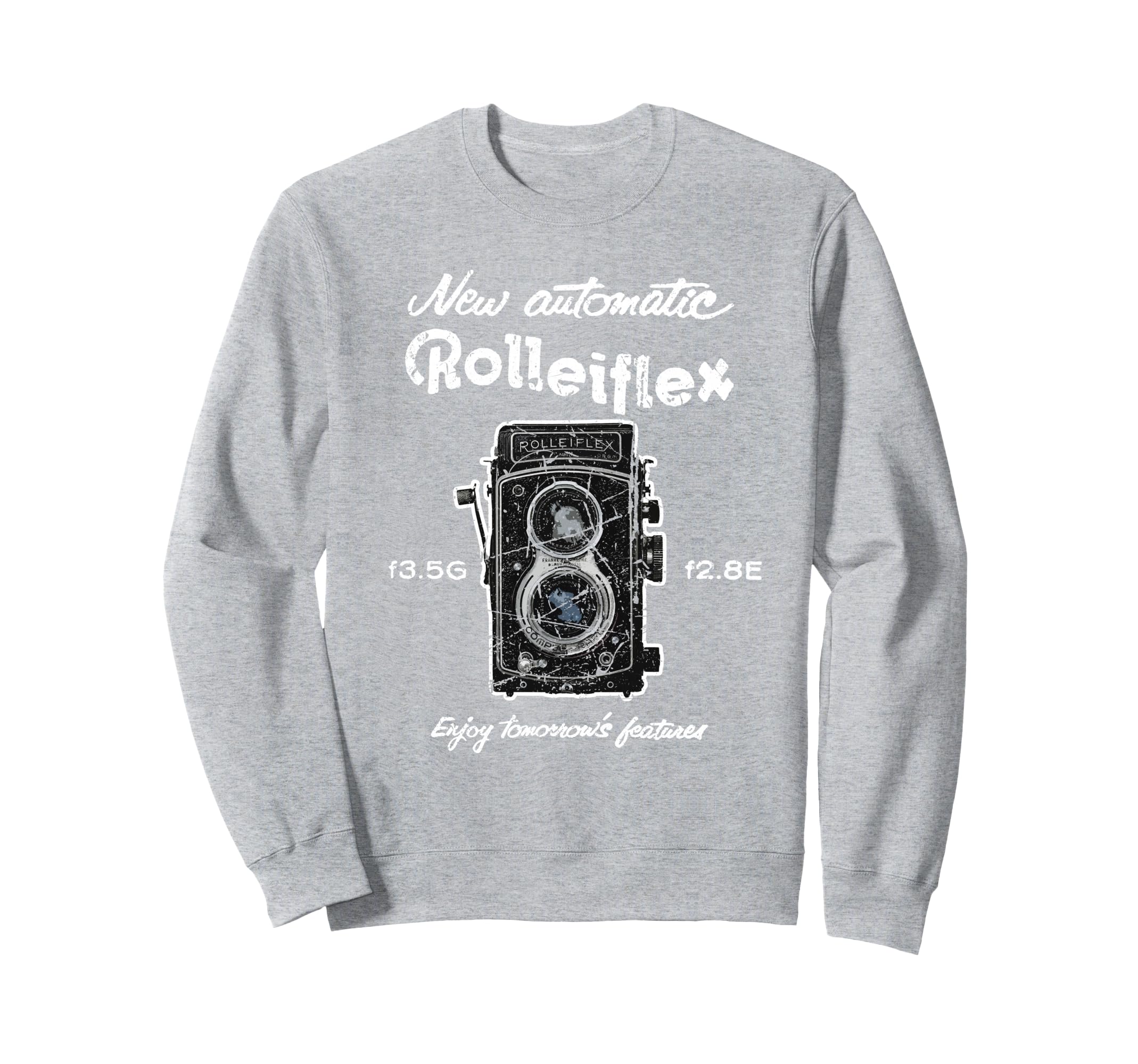 Old Rolleiflex Camera Distressed Sweatshirt - Minimalist Print Men Women - T-Shirt, Sweatshirt, Hoodie