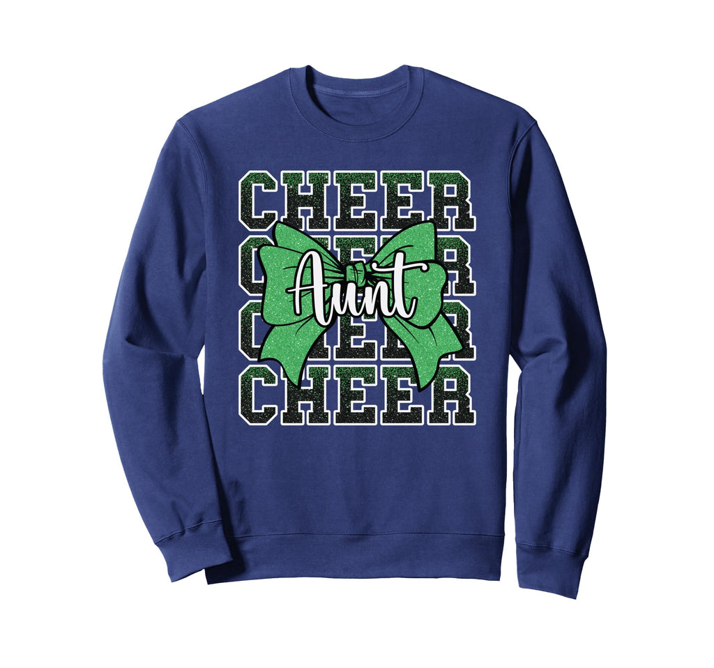 Cheer Aunt Auntie Bow Sport Cheerleader Sweatshirt - Trendy Graphic Unisex - T-Shirt, Sweatshirt, Hoodie