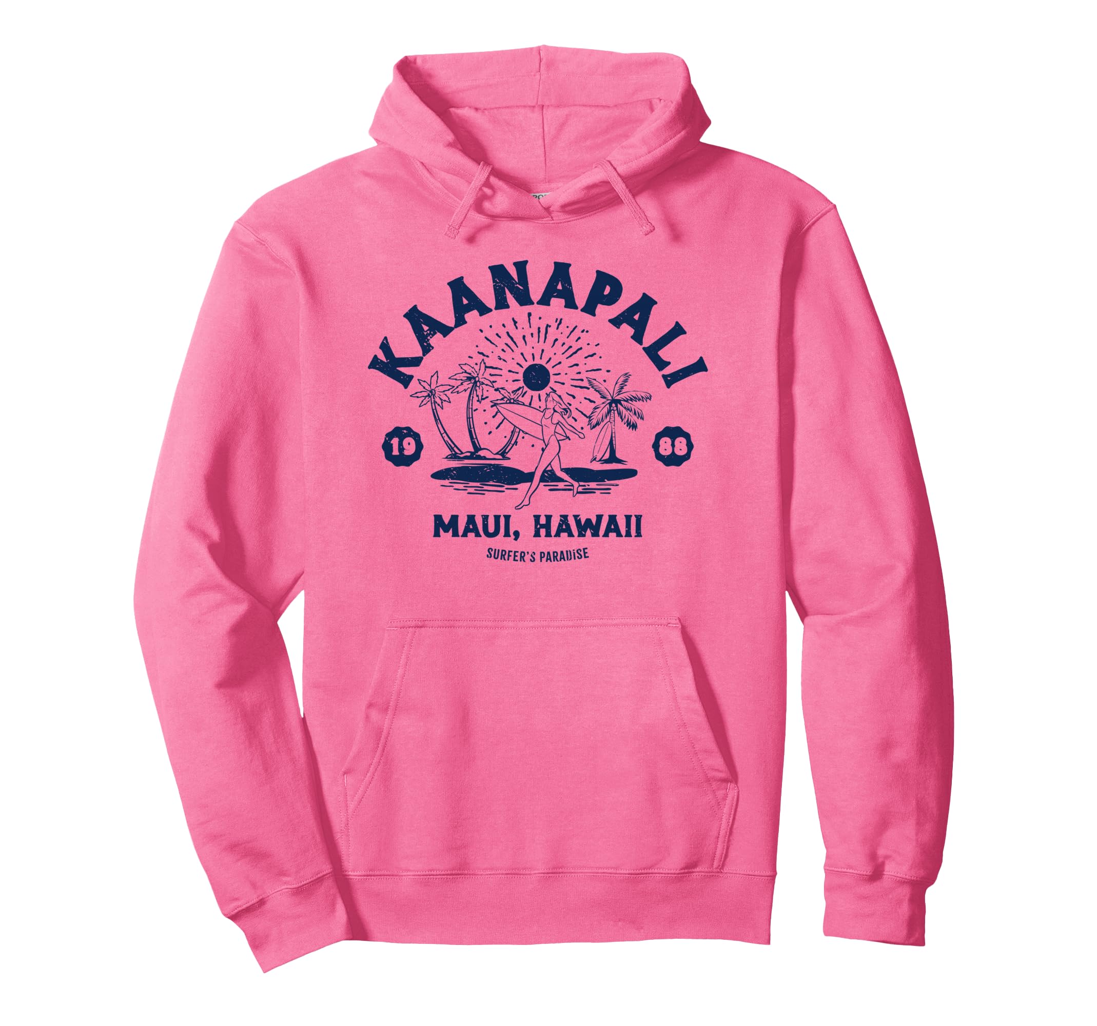 Surfing Kaanapali Beach Maui Hawaii Hoodie - Fun Novelty Design Unisex - T-Shirt, Sweatshirt, Hoodie