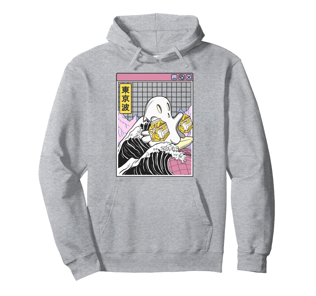 Surfing Ghost Banana Milk Cartons Japan Hoodie - Custom Art Print Unisex - T-Shirt, Sweatshirt, Hoodie