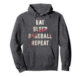 Eat Sleep Baseball Repeat Baseball Player Hoodie - Custom Art Print Unisex - T-Shirt, Sweatshirt, Hoodie